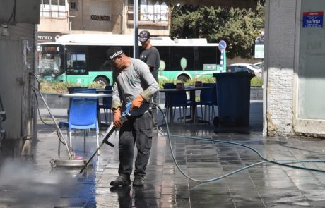 עבודות שיקום וניקיון במרכז העיר קריית אתא